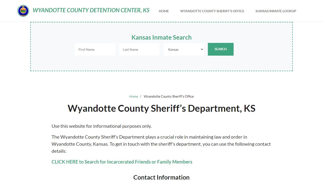 Wyandotte County Sheriff Department, KS Arrests, Warrant Lookup